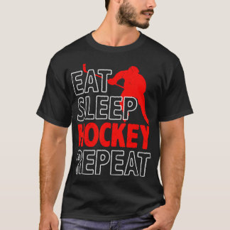 Coma Jogar Hockey Repita Camisa de Amante de Hocke
