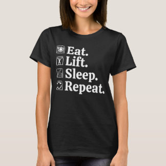 Coma Levantar Dormir Repetir Camiseta Divertida do