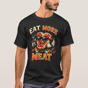 Coma Mais Carne Camiseta Divertida de Churrasco pa