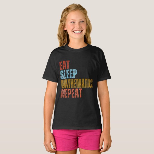 Coma Matemática Dormir Repetir Camiseta (Frente Completa)