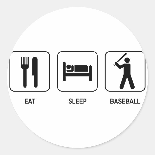 Coma o adesivo de beisebol do Sleep (Frente)