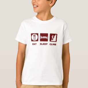 Coma o design do t-shirt e do presente da escalada