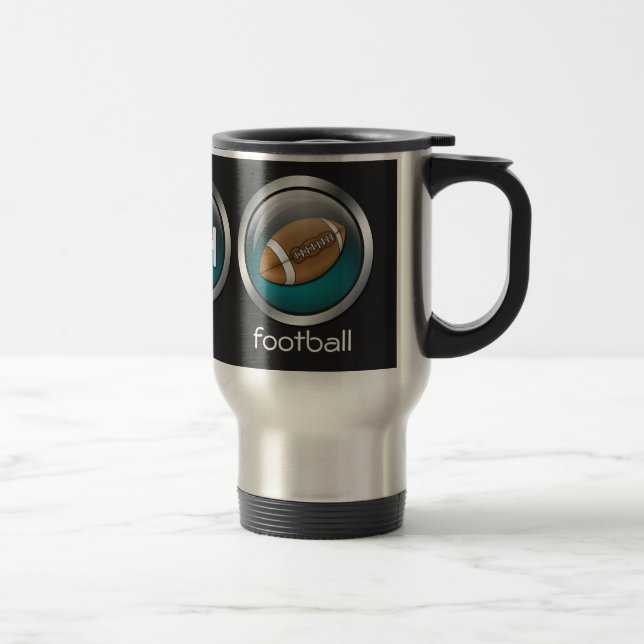 Coma o futebol do sono:: Caneca de viagem (Direita)