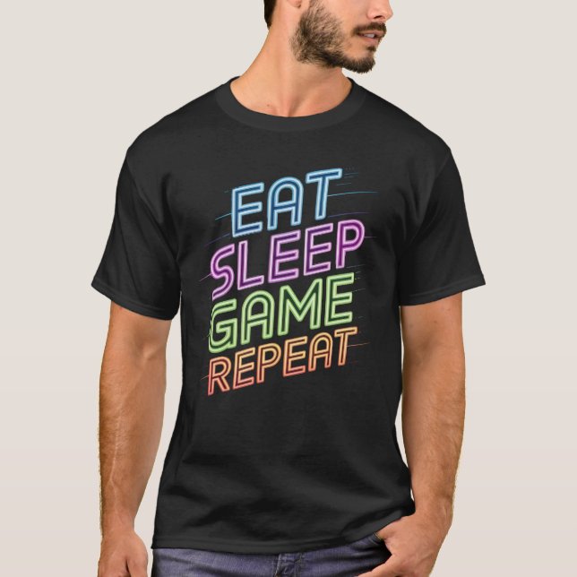 Coma o jogo de sono Repete a camisa do jogador de  (Frente)