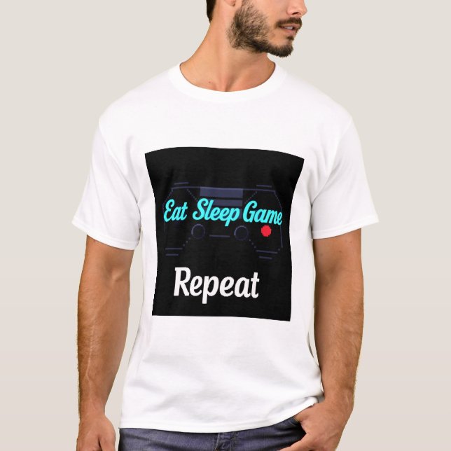 Coma o Jogo do Sono Repetir T-Shirt (Frente)