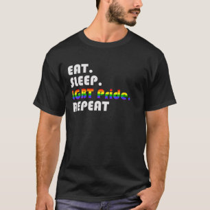Coma o Orgulho LGBT do Sono Repetindo T-shirt