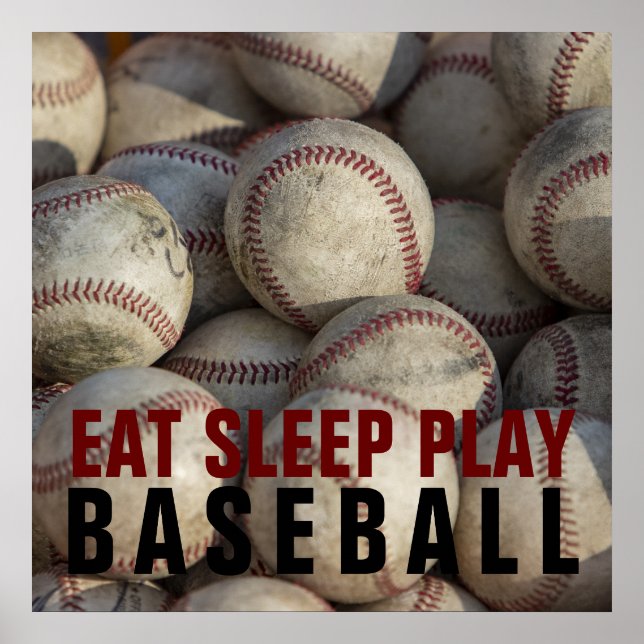 Coma o Poster de Play Baseball - Impressões exclus (Frente)