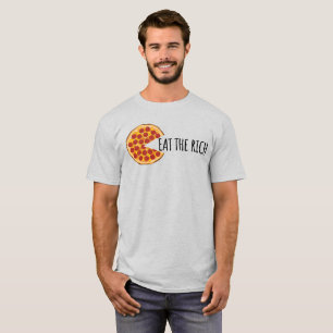 Coma o Rich - Engraçada Camiseta de Pizza Socialis
