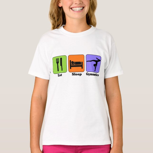 Coma o t-shirt da ginástica do sono (Frente)