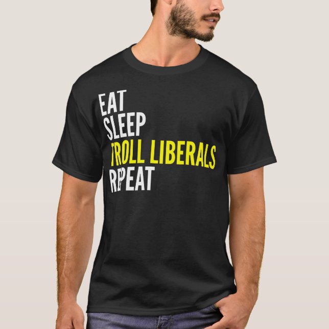 Coma o t-shirt da repetição dos liberais do troll (Frente)