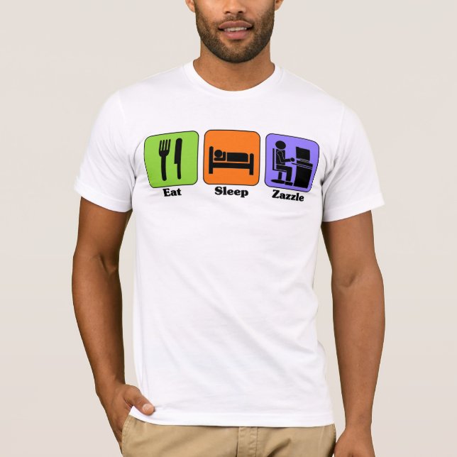 Coma o t-shirt de Zazzle do sono (Frente)