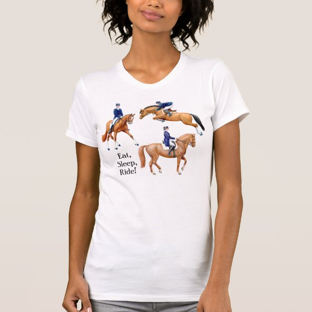 Coma o t-shirt do Equestrian do passeio do sono (Frente)