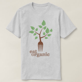 Coma o t-shirt natural da saúde do slogan do