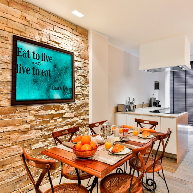 Coma para viver a Poster de turquesa inspiradora d (Criador carregado)