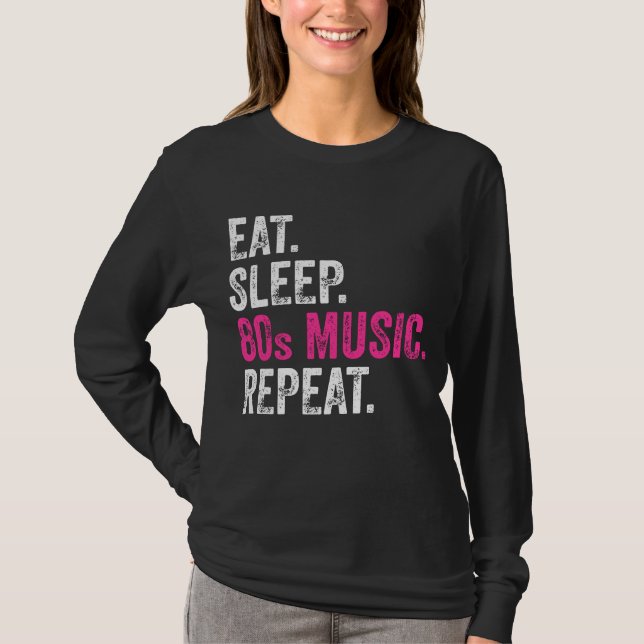 Coma Sleep 80s Music Repeat T-Shirt (Frente)