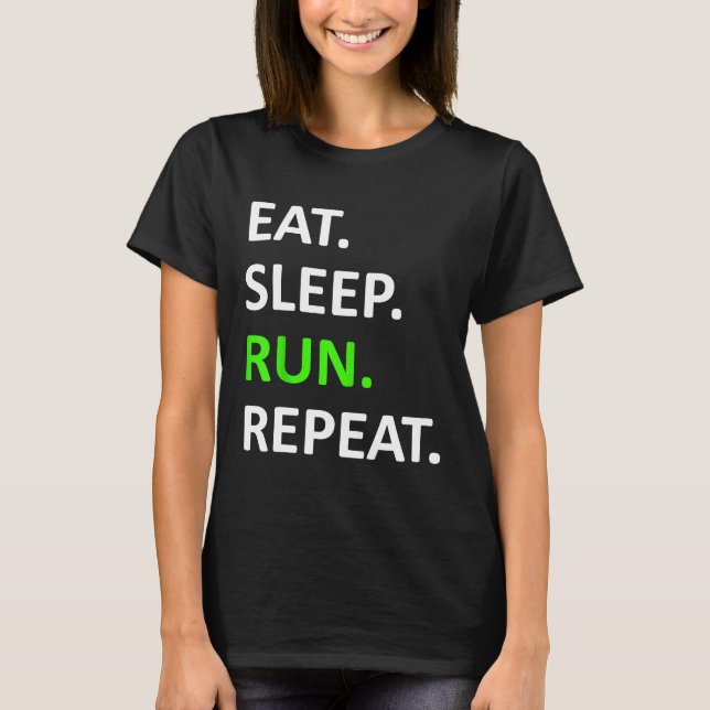 Coma Sleep Execute Repetir Camisa Engraçada Camisa (Frente)