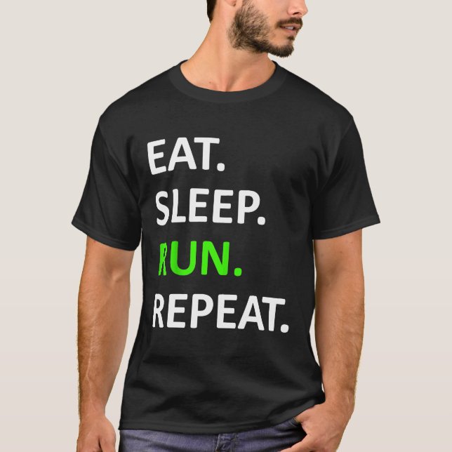 Coma Sleep Execute Repetir Camisa Engraçada Camisa (Frente)
