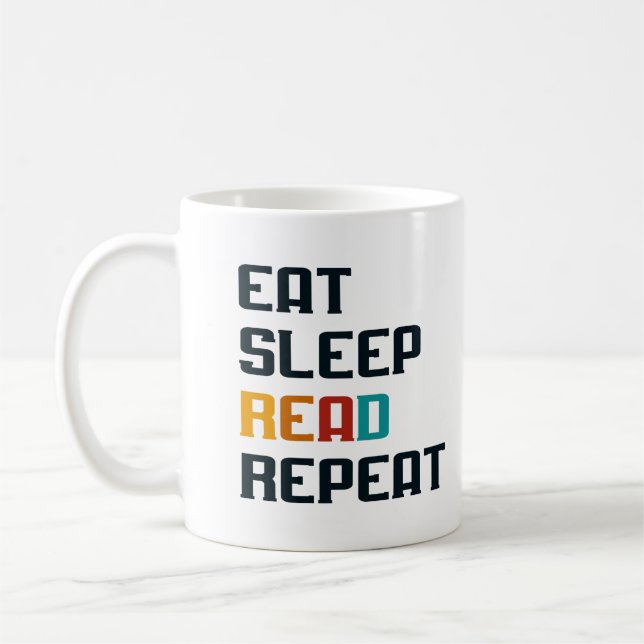 Coma sono leia a caneca de café repetida para o am (Esquerda)