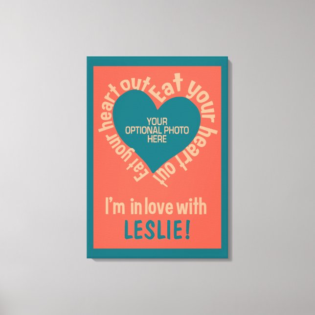 COMA SUA canvas personalizada de fotografia e nome (Frente)