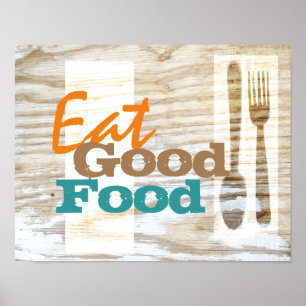 coma um bom poster da cozinha da comida