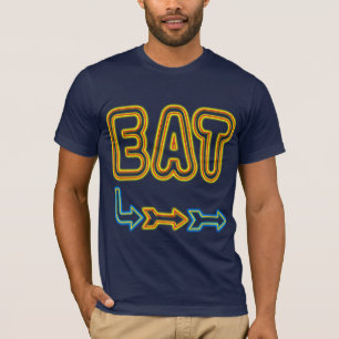 Coma Uma Camisa De Arte Com Sinal De Neon Retro Re