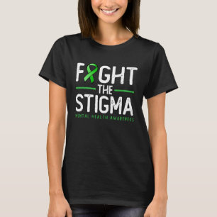 Combater O Estigma  Camiseta Verde da Fita Mental 