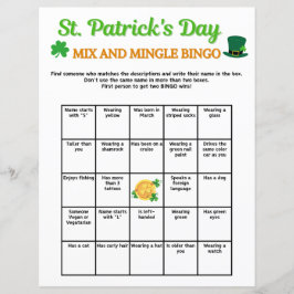 Combinação de Dia de Patrick e Jogo de Bingo de Mi
