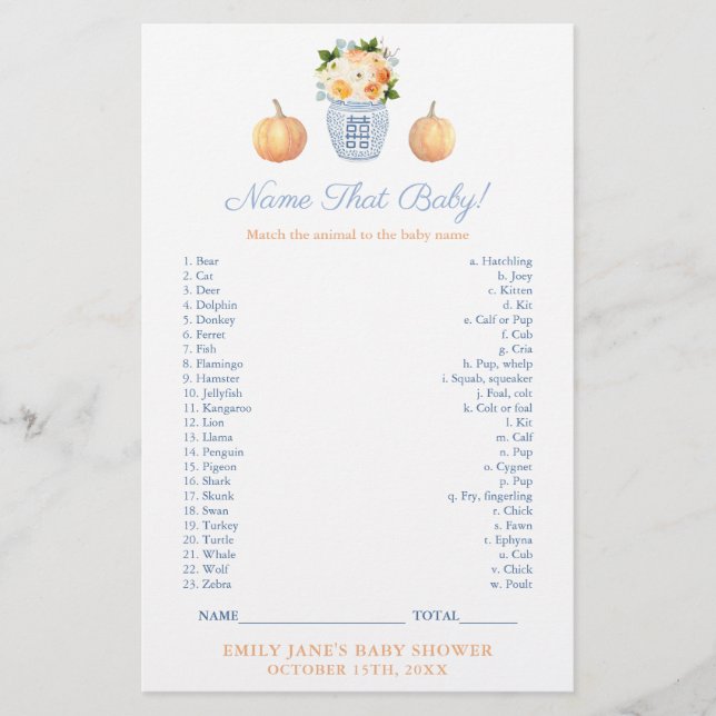 Combine Baby Animal Com O Cartão De Jogo De Chá Da (Frente)