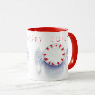 COMBO CANECA "HAPPY MERRY JOLLY" BALA DE HORTELÃ