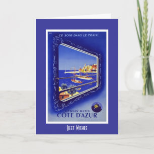 Comboio com cartão de viagens vintage França Cote