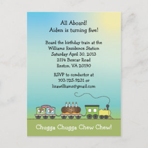 Comboio de Bolo e Sorvete - Convite para Cartão Po