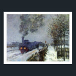 Comboio monet na Poster de neve<br><div class="desc">MONET TRAIN "Train in Snow" (Comboio na neve) ou "The Locomotive" (A locomotiva) 1875,  de Claude Monet.</div>