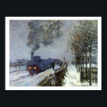 Comboio monet na Poster de neve<br><div class="desc">MONET TRAIN "Train in Snow" (Comboio na neve) ou "The Locomotive" (A locomotiva) 1875,  de Claude Monet.</div>