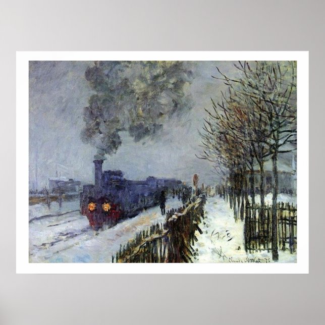 Comboio monet na Poster de neve (Frente)