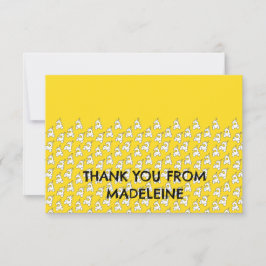 Comboios Amarelos Cutis no Cartões de agradeciment