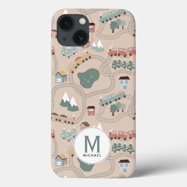 Comboios Coloridos Bonitos no Monograma de Comboio (Verso)