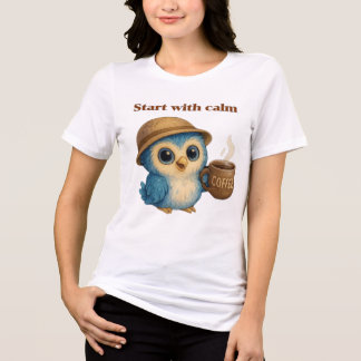 Comece com Calma - Vinheta de Camisa T Motivaciona