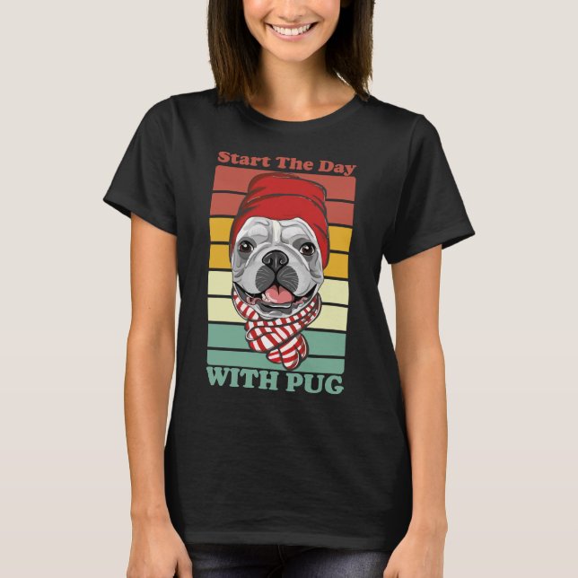 Comece O Dia Com Pug Classic T-Shirt 282 (Frente)