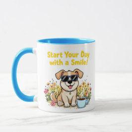 Comece o seu dia com um sorriso - Uma caneca branc