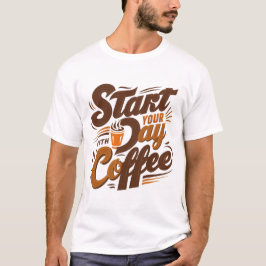 Comece seu dia com café | T-Shirt branco
