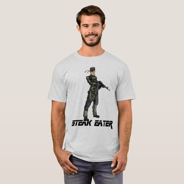 Comedor do bife - t-shirt com Hank contínuo (Frente Completa)