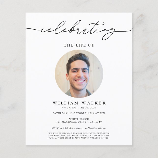 Comemoração da Vida com Fotos Redondas Modernas do (Frente)