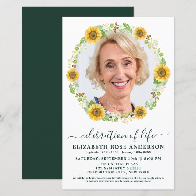 Comemoração Do Orçamento Da Vida Foto Floral De Gi (Frente/Verso)