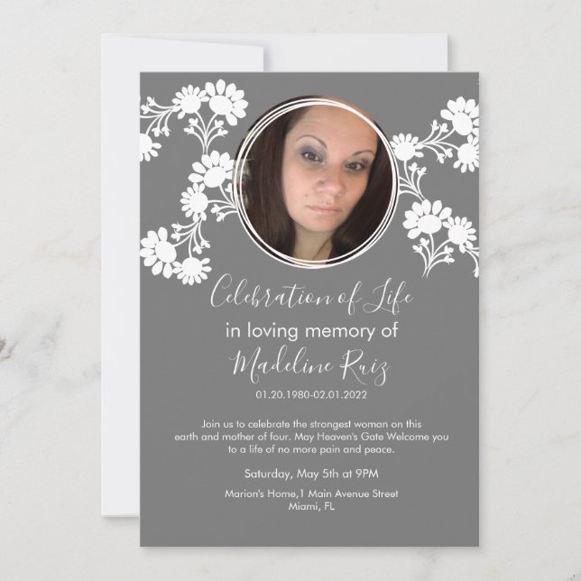 Comemoração Floral Motif do Convite à Fotografia d (Frente)