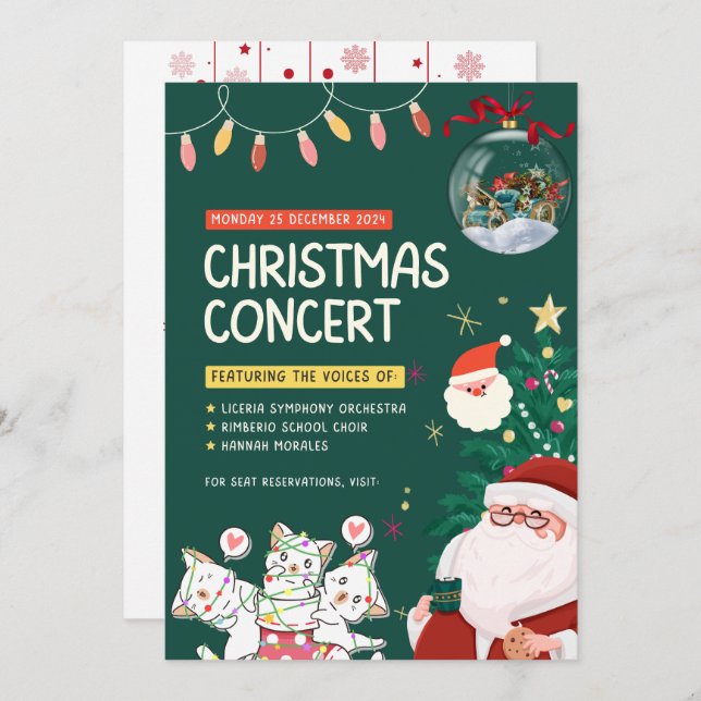 "Comemoração Mágica: Convite de Natal" (Frente/Verso)