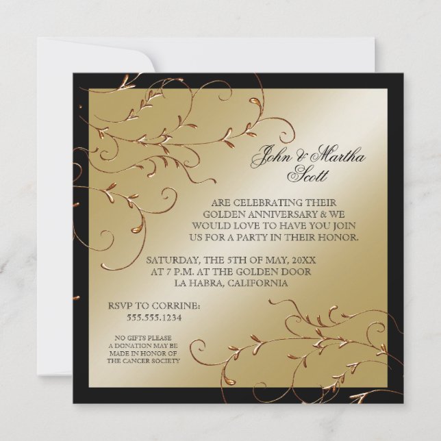 Comemorando 50 anos, Convite de Aniversário de 50  (Frente)