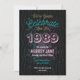 Comemore 1989 o convite de festas - tema 5x7 dos