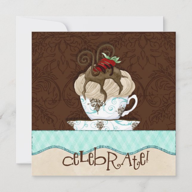 Comemore o convite de aniversário do chocolate (Frente)