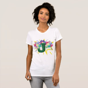 Comemore o t-shirt das mulheres da letra J