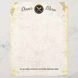 Comendo utensílios vintage catering menu letterhea